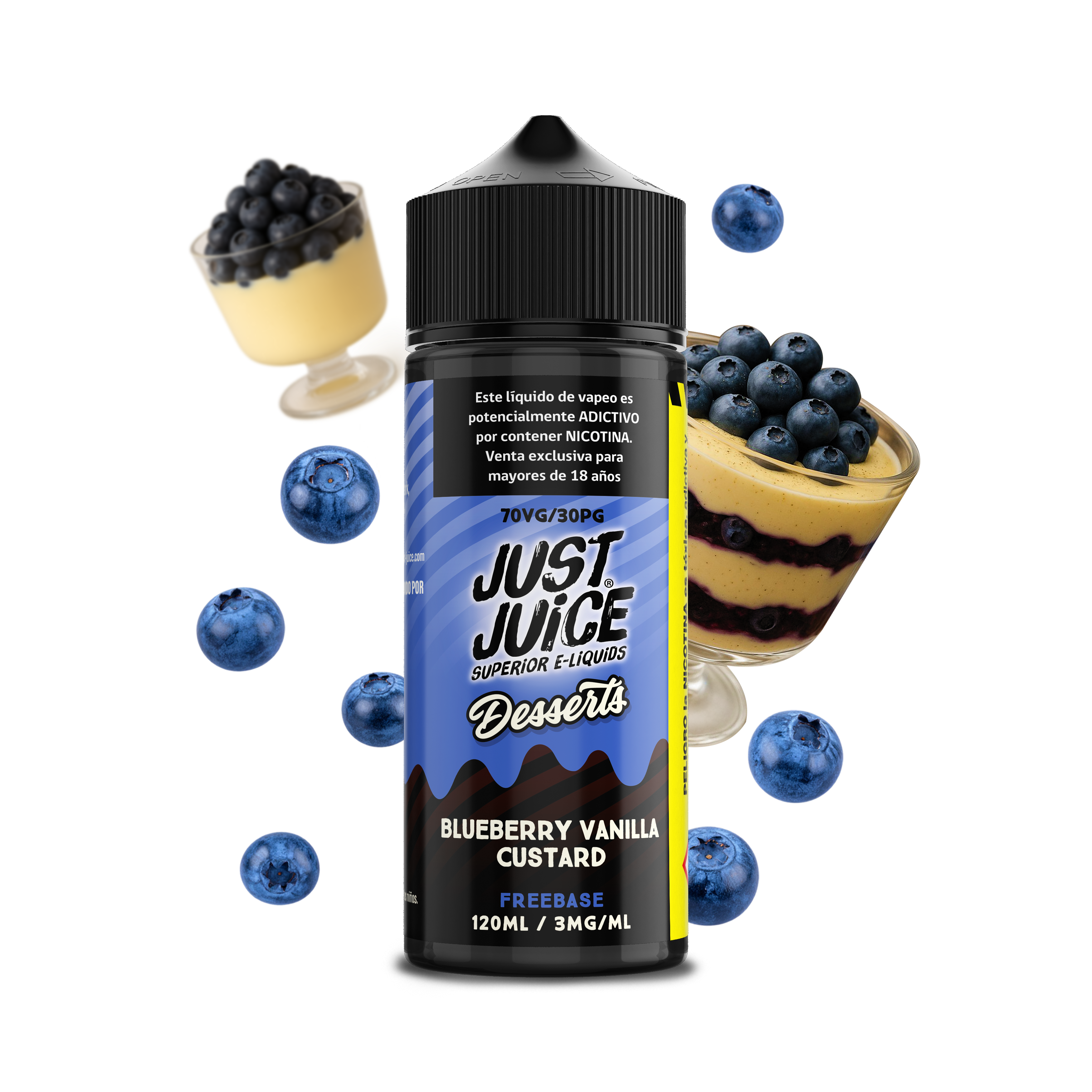 Blueberry Vanilla Custard Just juice Desserts Apache Vape Shop